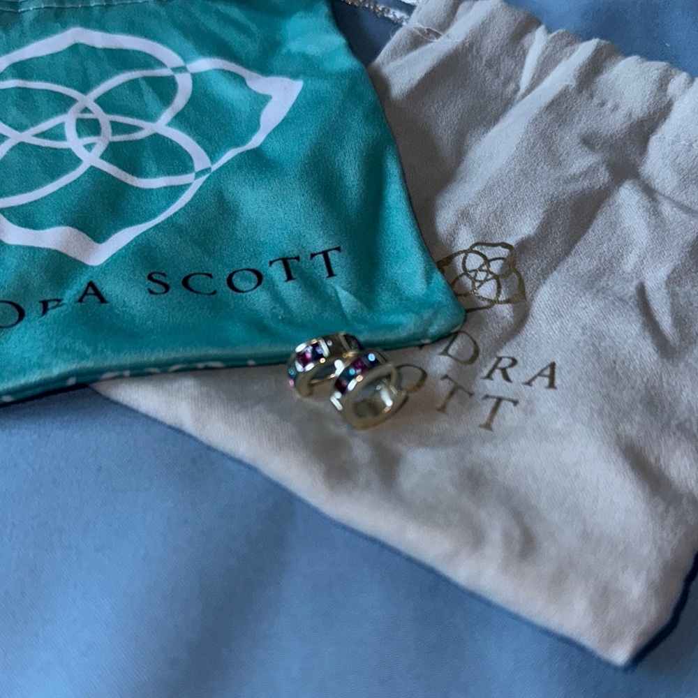 Kendra Scott Gold and Multi Stone Statement Earrings